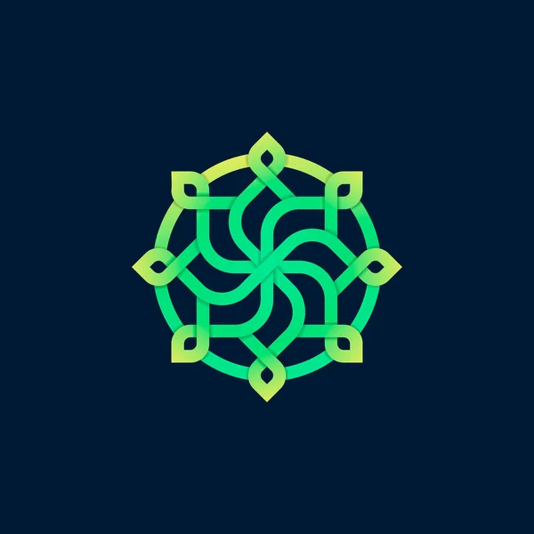 Minimalistische Ikone Flower Logo Design Mit Line Art Konzept — Stockvektor