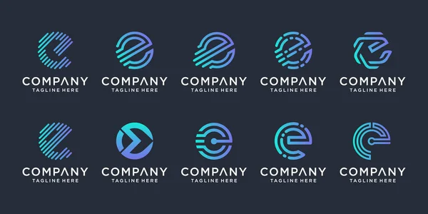 Набір Творчої Монограми Літери Логотипу Дизайну Натхнення Ікони Бізнесу Розкоші — стоковий вектор