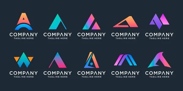 Zestaw Kreatywnych Liter Szablon Projektu Logo Ikony Dla Biznesu Luksusu — Wektor stockowy