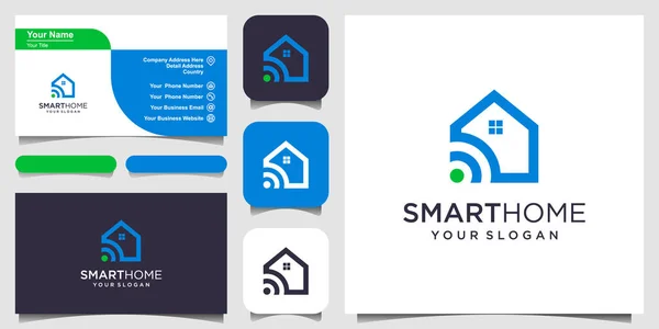 Smart Home Tech Logo Vector Logo Design Icône Carte Visite — Image vectorielle