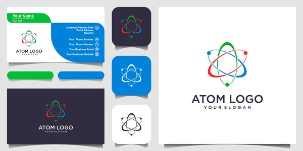 Atom Icon Vector Illustration Symbol Science Education Nuclear Physics Scientific — Stock Vector