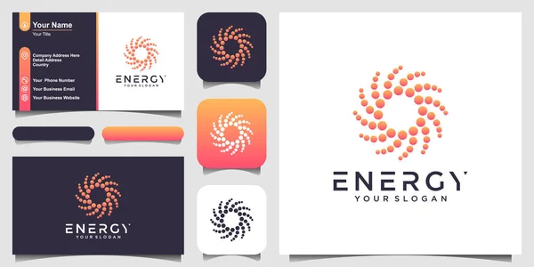 Logotipo Forma Redonda Abstrato Solar Design Cartão Visita Ilustração Estilizada — Vetor de Stock