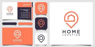 ev konumu ev ve harita işaretleyici logosu ve kartvizit tasarımı.