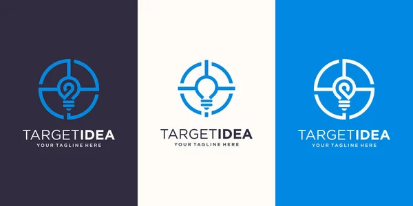 Στόχος Ιδέα Λογότυπο Σχεδιάζει Πρότυπο Λαμπτήρας Συμβόλων Συνδυασμό Σημάδι Στόχου — Διανυσματικό Αρχείο