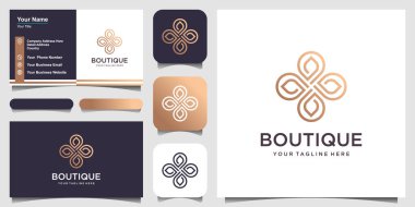 çiçek logosu dizayn edilmiş yaprak vektör şablonu.