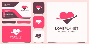 Planet vektör logo tasarımının kalbi