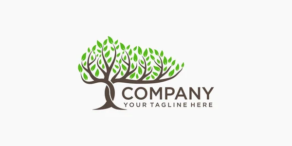 Tree Logo Design Elements Green Garden Vector Logo Template Business — Stock Vector