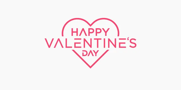 Valentines Day Line Lettering Design Happy Valentine Day — Stock Vector