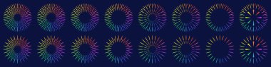 Yaratıcı havai fişek dizayn vektörleri, havai fişek süsleme renkli tasarım vektörü.