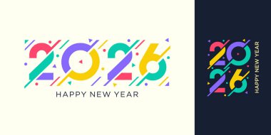 2026 Mutlu Yıllar Tasarım Vektörü. Moda benzersiz yeni yıl 2026 logo tasarım şablonu