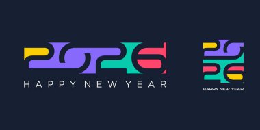 2026 Mutlu Yıllar Tasarım Vektörü. Moda benzersiz yeni yıl 2026 logo tasarım şablonu