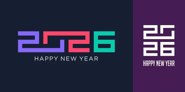 2026 Mutlu Yıllar Tasarım Vektörü. Moda benzersiz yeni yıl 2026 logo tasarım şablonu