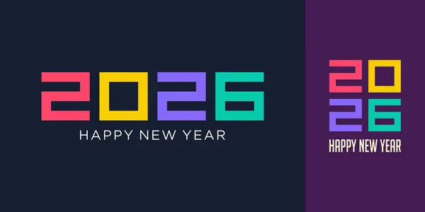 2026 Mutlu Yıllar Tasarım Vektörü. Moda benzersiz yeni yıl 2026 logo tasarım şablonu