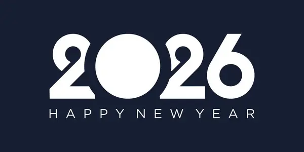 2026 Mutlu Yıllar Tasarım Vektörü. Moda benzersiz yeni yıl 2026 logo tasarım şablonu