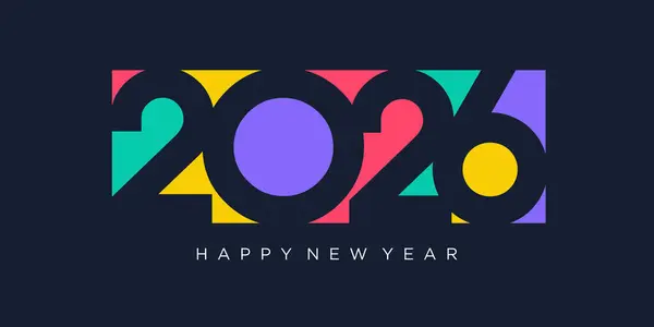 2026 Mutlu Yıllar Tasarım Vektörü. Moda benzersiz yeni yıl 2026 logo tasarım şablonu