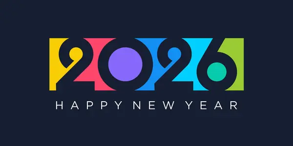 2026 Mutlu Yıllar Tasarım Vektörü. Moda benzersiz yeni yıl 2026 logo tasarım şablonu