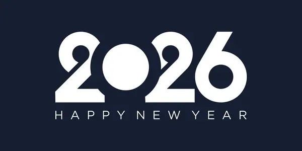 2026 Mutlu Yıllar Tasarım Vektörü. Moda benzersiz yeni yıl 2026 logo tasarım şablonu