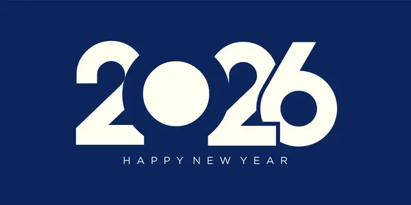2026 Mutlu Yıllar Tasarım Vektörü. Moda benzersiz yeni yıl 2026 logo tasarım şablonu