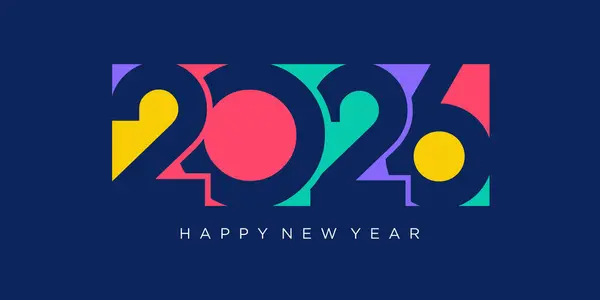 2026 Mutlu Yıllar Tasarım Vektörü. Moda benzersiz yeni yıl 2026 logo tasarım şablonu