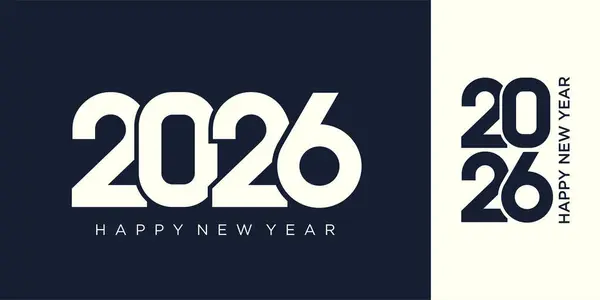 2026 Mutlu Yıllar Tasarım Vektörü. Moda benzersiz yeni yıl 2026 logo tasarım şablonu