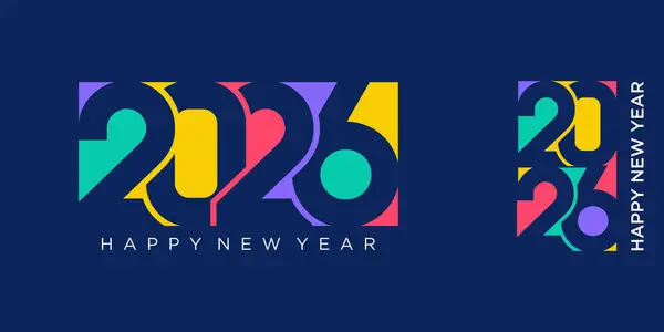 2026 Mutlu Yıllar Tasarım Vektörü. Moda benzersiz yeni yıl 2026 logo tasarım şablonu