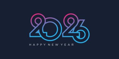 2026 Mutlu Yıllar Tasarım Vektörü. Moda benzersiz yeni yıl 2026 logo tasarım şablonu