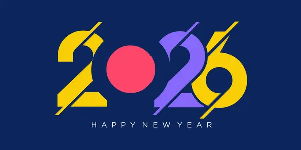 2026 Mutlu Yıllar Tasarım Vektörü. Moda benzersiz yeni yıl 2026 logo tasarım şablonu