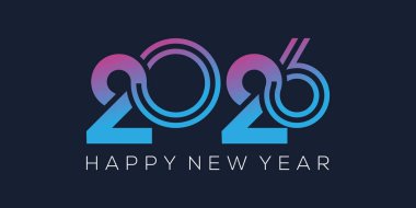 2026 Mutlu Yıllar Tasarım Vektörü. Moda benzersiz yeni yıl 2026 logo tasarım şablonu