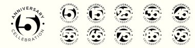5-95 numaralı logo tasarımları koleksiyonu. soyut sayı tasarımı vektör çizimi