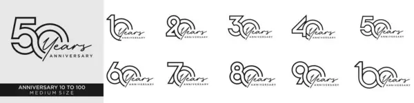 10 'dan 100' e kadar yaratıcı logo tasarımları koleksiyonu. soyut sayı tasarımı vektör çizimi