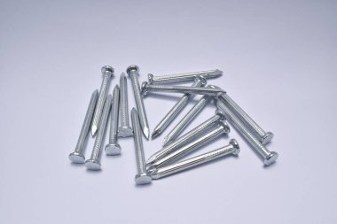 group of nail against white background