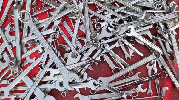 pile of ring wrench tools in traditional market