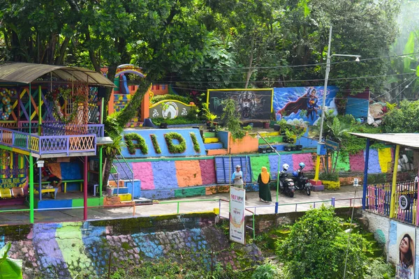 View of Colorful Jodipan village (Kampung Warna Warni Jodipan) in Malang, East Java, Indonesia