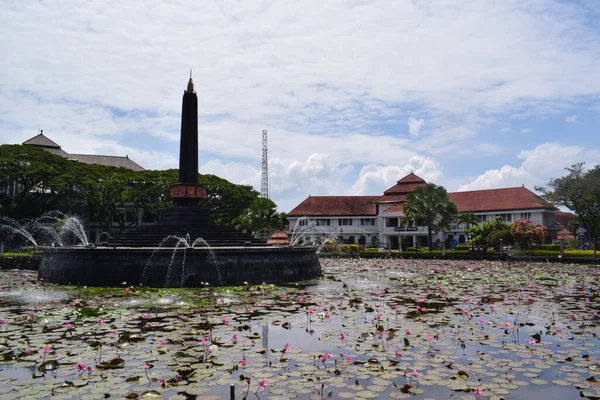 View of Malang Tugu Square in front of City Hall, the main landmark of Malang City in East Java, Indonesia