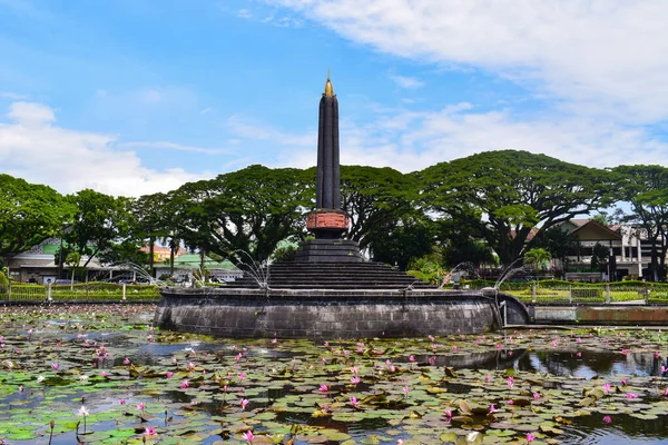 View of Malang Tugu Square in front of City Hall, the main landmark of Malang City in East Java, Indonesia