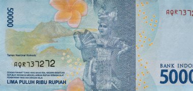 Taman Nasional Komodo Portrait from Indonesian 50000 Rupiah 2016 Banknotes. IDR 50.000