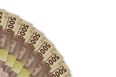 Indonesian rupiah banknotes series with the value of 5000 rupiah issue 2016. five thousand rupiahs. Copy space, Money concept
