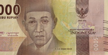 Dr. K.H. Idham Chalid Portrait from Indonesian 5000 Rupiah 2016 Banknotes. Indonesian Money