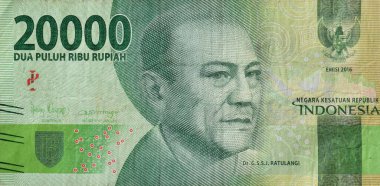 Dr. G.S.S.J Ratulangi, Portrait from Indonesia 20000 Rupiah 2016 Banknotes. Indonesian rupiah banknotes series