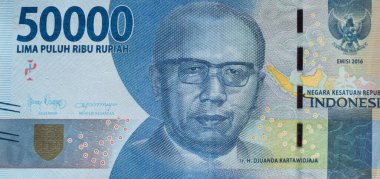 Ir. H. Djuanda Kartawidjaja Portrait from Indonesian 50000 Rupiah 2016 Banknotes. Indonesian Money