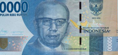 Ir. H. Djuanda Kartawidjaja Portrait from Indonesian 50000 Rupiah 2016 Banknotes. Indonesian Money