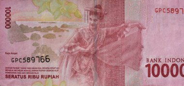 Raja Ampat Portrait from Indonesian 100000 Rupiah 2016 Banknotes. IDR 100.000, Indonesia Money