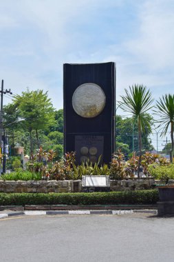 Pasuruan - October 31, 2022 : Bangil City Adipura Monument in the middle of the city