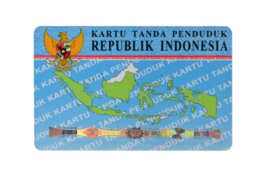 Pasuruan, 27 October 2022 - KTP Kartu Tanda Penduduk (Indonesian Identity Card). isolated on white background