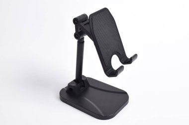 Telefon kulübesi beyaz arka planda izole edilmiş yükseklik açısına göre ayarlanabilir. Telefon, telefon kulübesi, montaj, evrensel