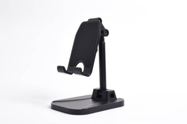 Telefon kulübesi beyaz arka planda izole edilmiş yükseklik açısına göre ayarlanabilir. Telefon, telefon kulübesi, montaj, evrensel