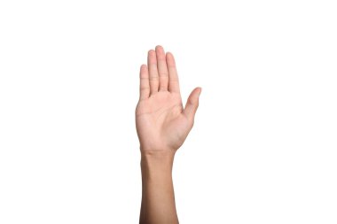 Beyaz arka planda izole erkek el hareketleri