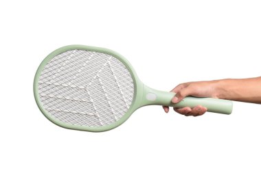 Beyaz arka planda Elektronik Sivrisinekleri öldüren el ele tutuşmalar