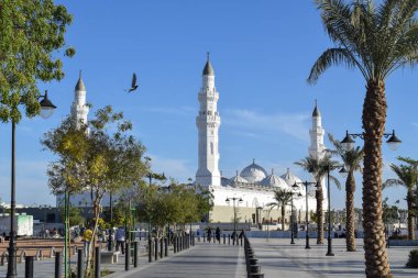 El-Madinah el-Munawwarah, Suudi Arabistan - 2 Mart 2025: Quba Camii İslam tarihinde inşa edilen ilk camidir.