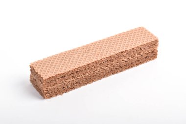 Beyaz arka planda çikolatalı gofretler